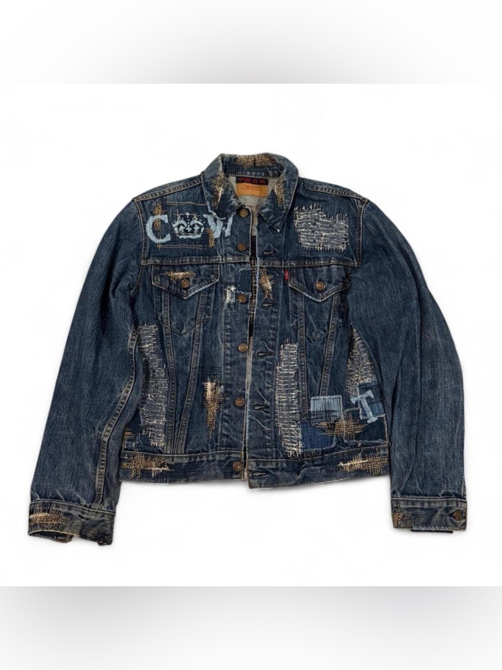 Y2K The Great China Wall Levi’s Upcycled Embroidered Jean Jacket